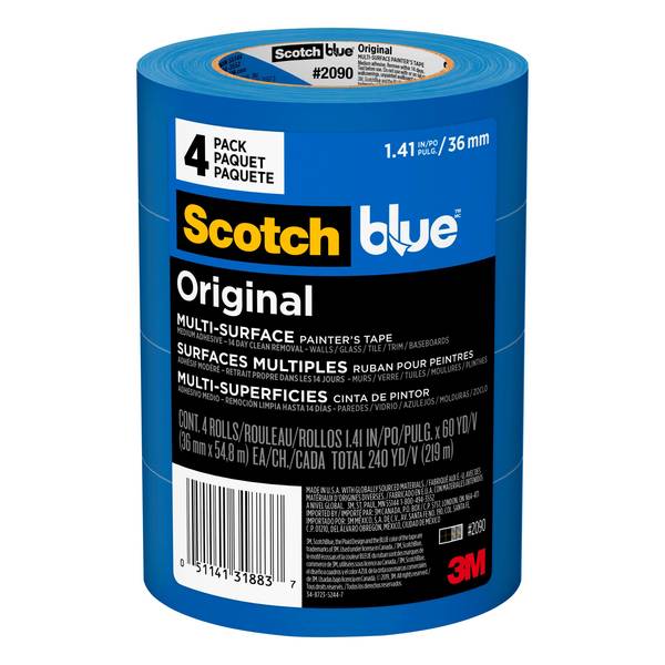 3M 2090 Blue PainterTape 36mm (1.5) x 60YD - 4pk