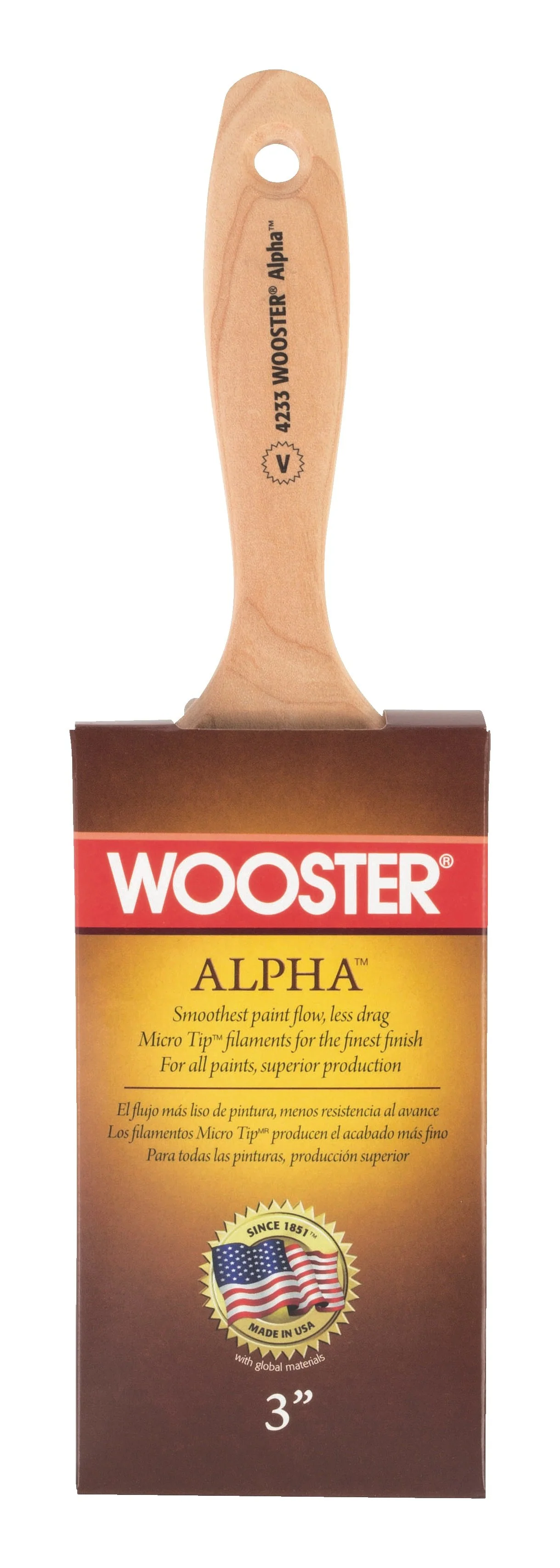 Alpha 4233- Flat Varnish Brush 3" FIRM - Image 2
