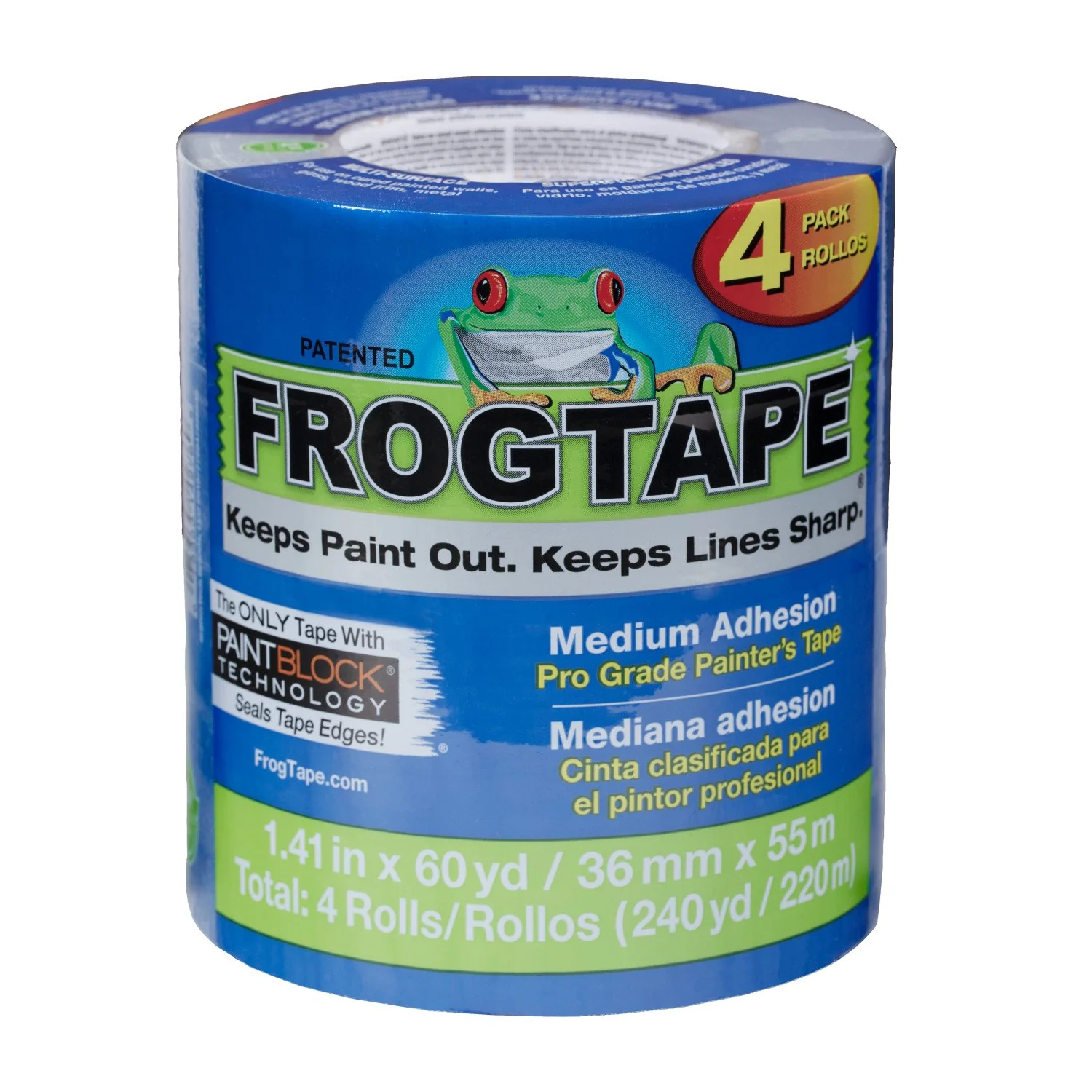 1 FrogTape Pro Grade 1.5 in. W x 60 yd. L -Medium Strength Painter's Tape- 4 pk - Image 2