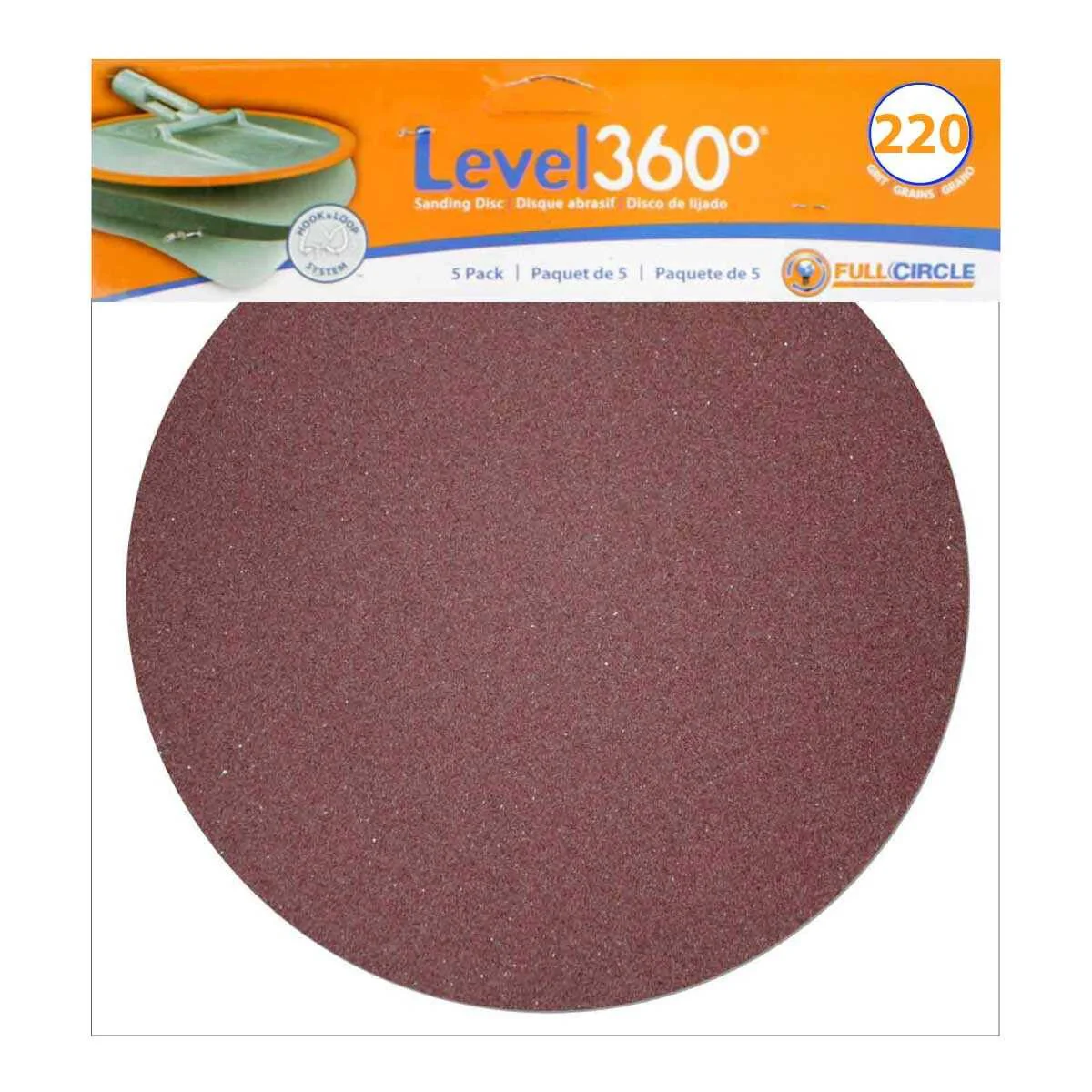 Full Circle Level 360- 220 Grit Extra Fine- 5 pk