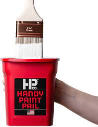 HANDy Paint Pail w/Magnet Brush Holder- 1 qt. Plastic Paint Pail