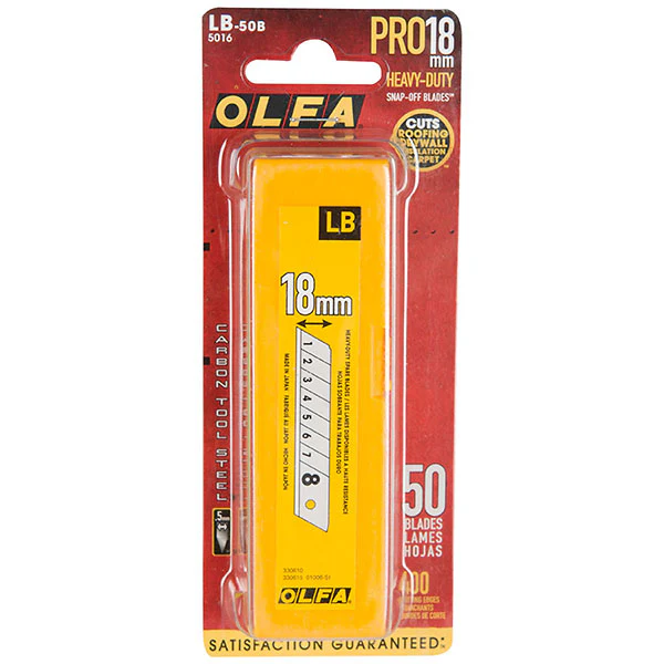 OLFA LB-50B 18mm 8Pt- Snap Off BLADES- 50Pk