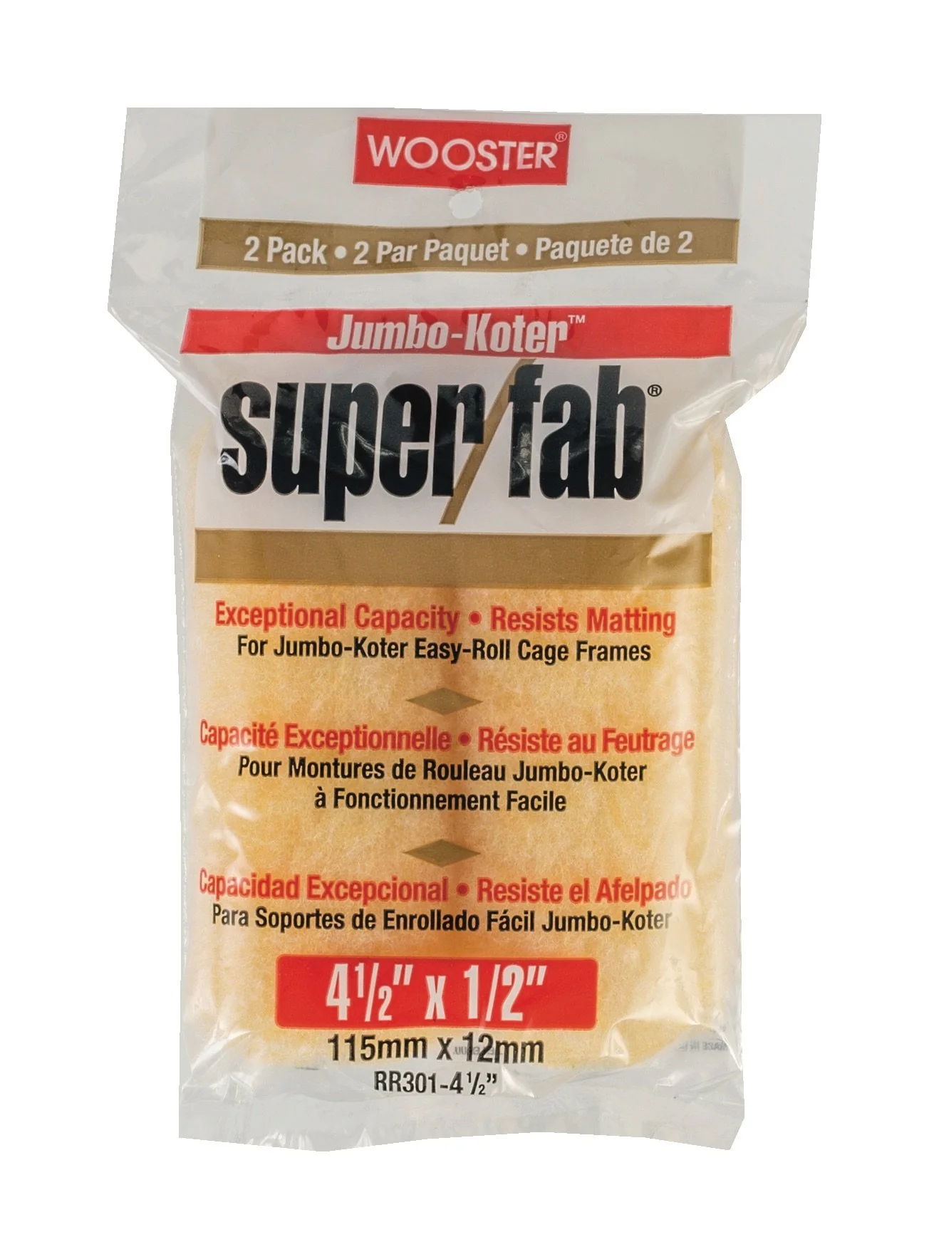 Jumbo-Koter 4.5"- Super/Fab Fabric RR301- 1/2"nap