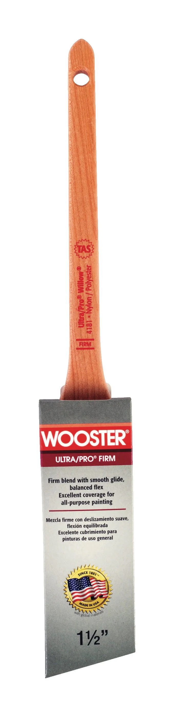 Ultra/Pro 4181- Thin Handle- Angle Paint Brush 1.5" FIRM - Image 2